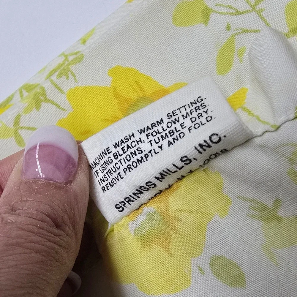 Vintage JCPenney Morgan Jones Twin Sheet Pair Pillowcases Yellow Muslin No Iron
